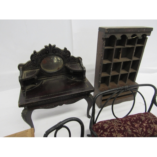 7134 - A collection of early 20th Century and later dolls house furniture including bentwood suite of sofa ... 