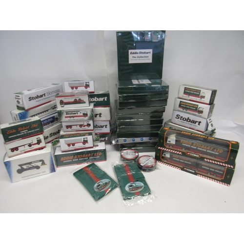 7259 - A collection of Atlas Editions Eddie Stobart collectables including boxed model haulage vehicles, de... 