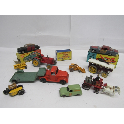 7236 - A collection of playworn and repainted diecast vehicles including repainted Dinky 146 Daimler and Co... 