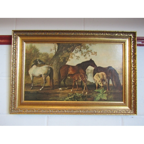 1013 - Two gilt framed prints, one of Venice, the other horses