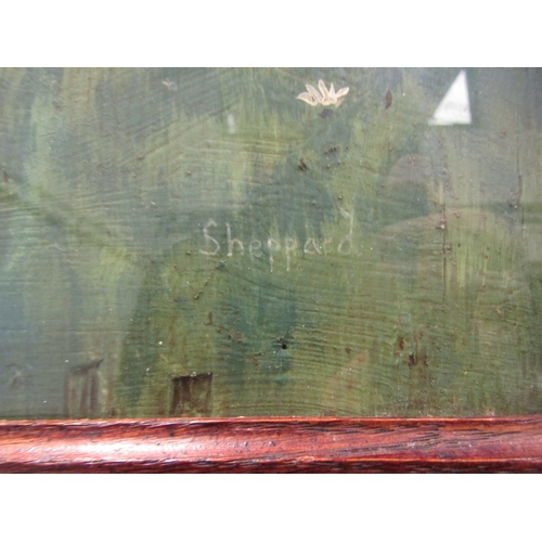 1038 - SHEPPARD: An oil on board entitled 'Old English Ewe', signed lower right, framed and glazed. 30cm x ... 