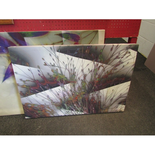 1041 - Three modern prints on canvas, floral and foliate design. Largest 95cm x 64cm     (E) £10-15