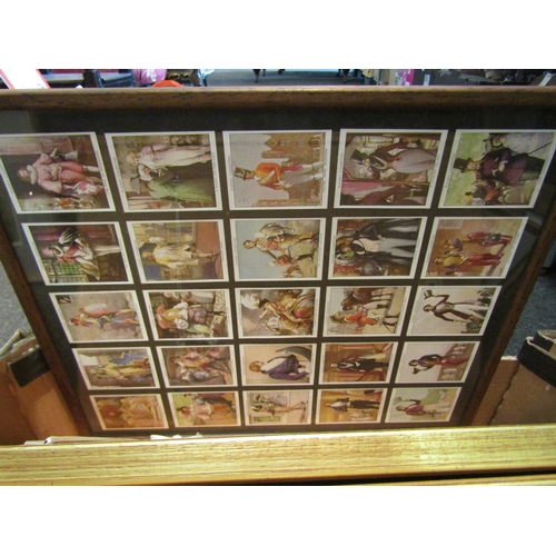 1120 - A box of various prints and framed cigarette cards