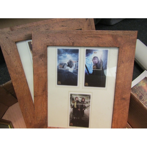 1120 - A box of various prints and framed cigarette cards