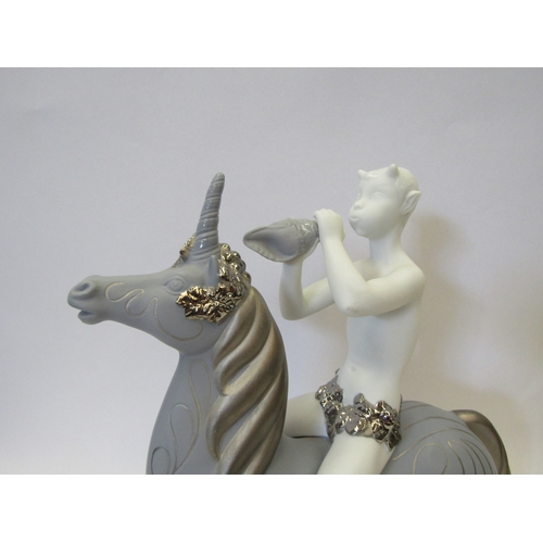 1154 - A Lladro Fawn and Unicorn limited edition figure, number 10/500, 30cm tall