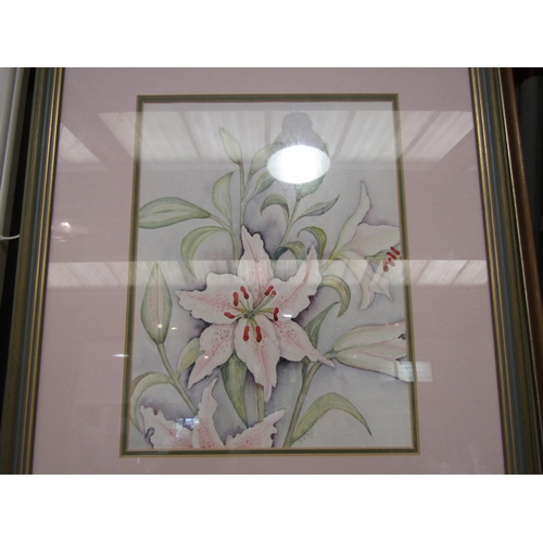 1183 - T.W Wilkinson watercolour entitled Dees Park, two watercolour studies of lilies, one entitled 'Starg... 