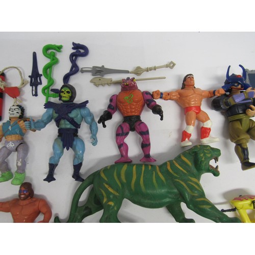 7018 - A good collection of Kenner, Hasbro and other vintage action figures and accessories including He-Ma... 