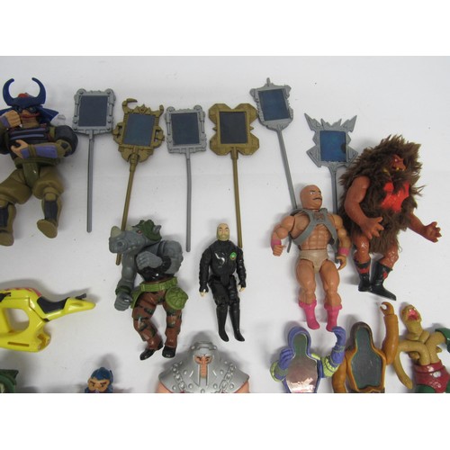 7018 - A good collection of Kenner, Hasbro and other vintage action figures and accessories including He-Ma... 