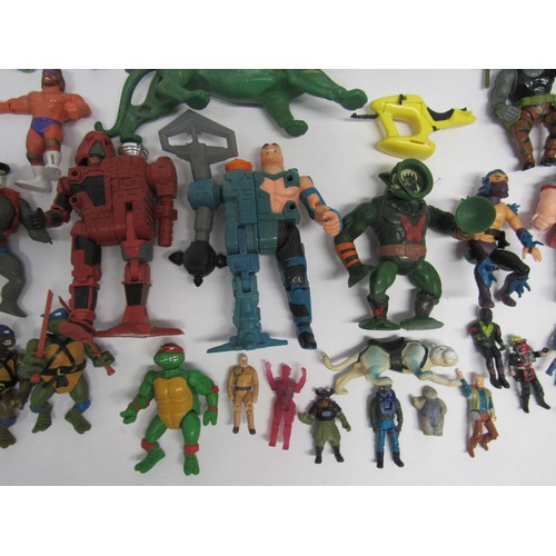 7018 - A good collection of Kenner, Hasbro and other vintage action figures and accessories including He-Ma... 