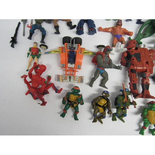 7018 - A good collection of Kenner, Hasbro and other vintage action figures and accessories including He-Ma... 