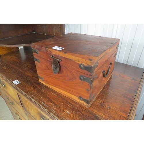 2089 - A hardwood iron bound storage box