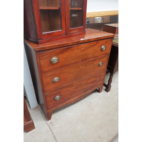 2101 - A 19th Century mahogany three drawer chest   (R) £40