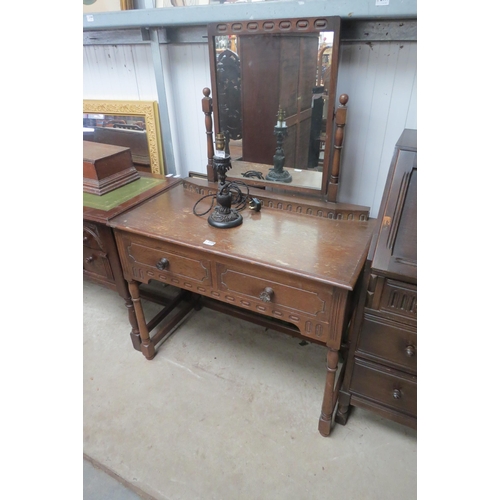 2109 - An old charm style oak dressing table   (R) £15