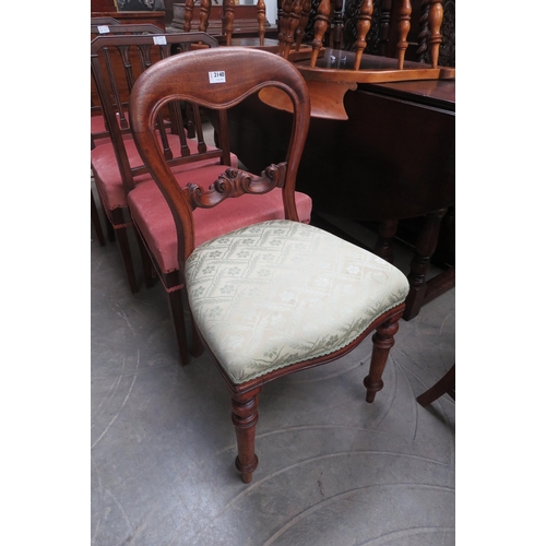 2140 - A balloon back mahogany dining chair   (R) £20