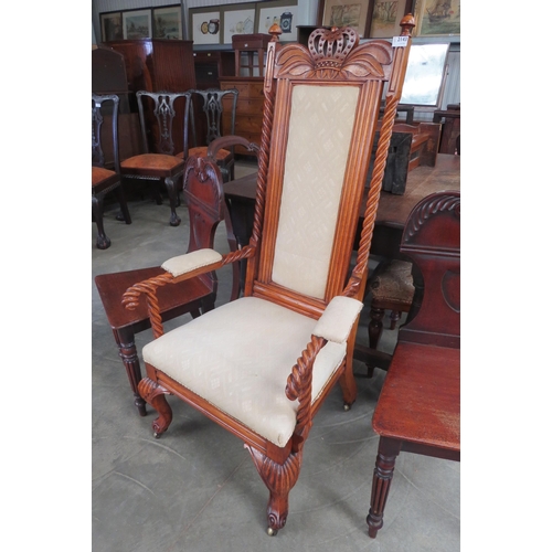 2143 - A late 19th Century Scottish Arts & Crafts chair with coronation crest