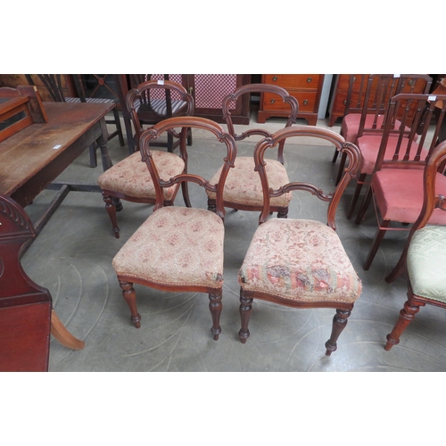 2146 - A set of four 19th Century rosewood framed dining chairs