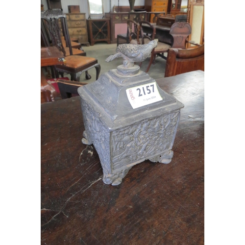 2157 - A 17th Century lead tobacco keeper/humidor