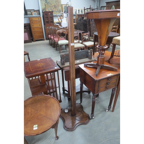 2162 - A oak standard lamp, fixing as found