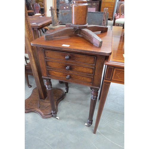 2163 - A mahogany reeded leg pot cupboard