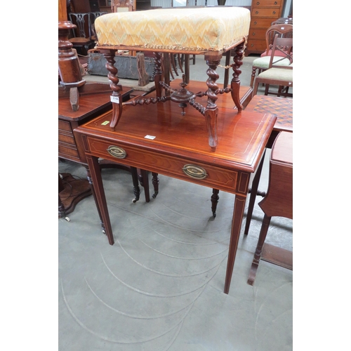 2165 - An inlaid single drawer hall table