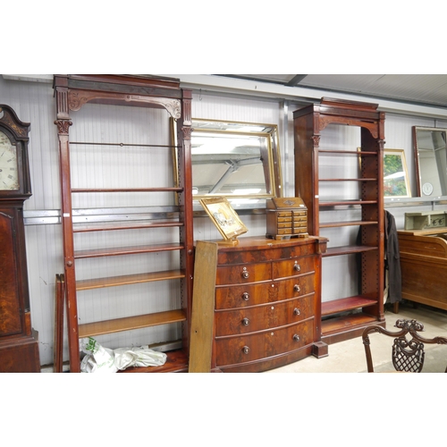 2187 - Two full height mahogany bookcases 8ft