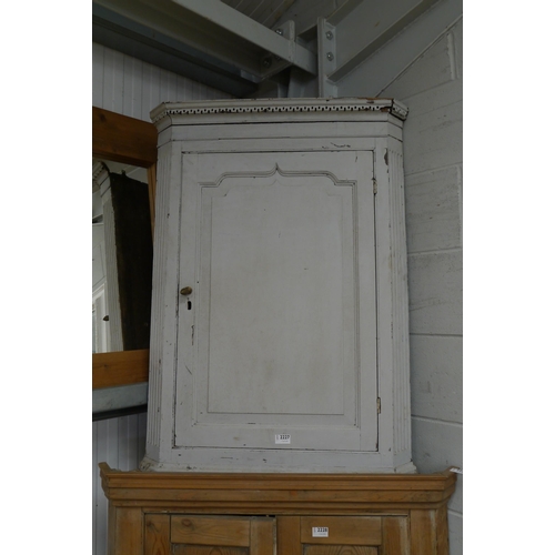 2227 - An oak painted corner cupboard