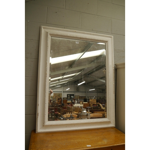 2231 - A large white painted mirror