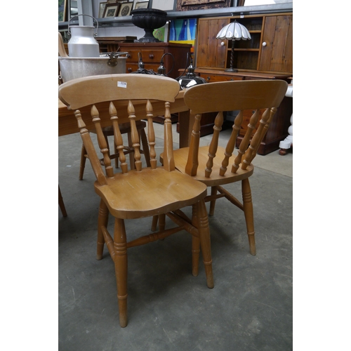 2236 - Four pine country kitchen dining chairs