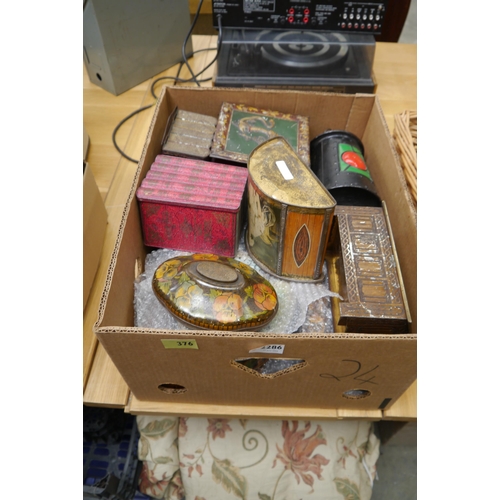 2286 - A box of vintage tins