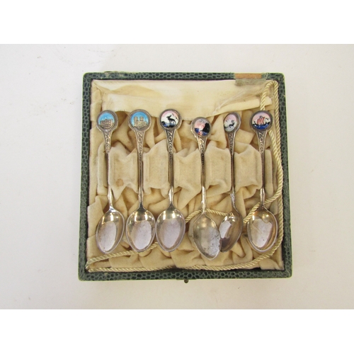 1289 - A set of six Norwegian enamelled teaspoons