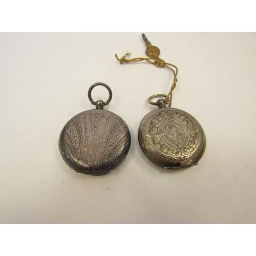 1325 - Two silver lady's fob watches