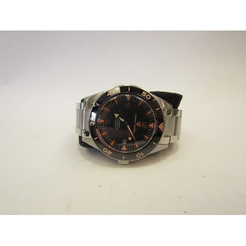 1330 - A gent's stainless steel Pagani Design automatic wristwatch, black dial, in original box