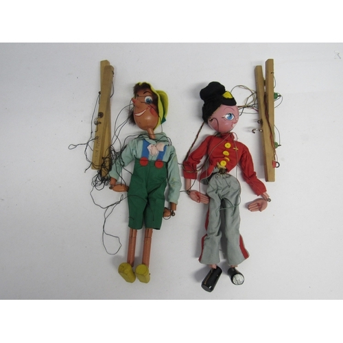 7158 - Two Pelham Puppets marionettes; Pinocchio early type with elongated head and pointed nose and Fritzi... 