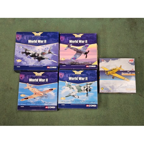 7227 - Four Corgi Aviation Archive 1:72 scale diecast military aircraft to include AA33802 P-47D Thunderbol... 