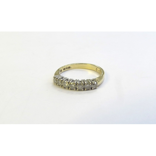 9224 - An 18ct gold diamond half hoop ring. Size M, 2.9g   (C)