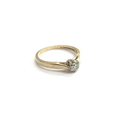 9184 - A 9ct gold diamond solitaire ring 0.25ct. Size M/N, 2g   (C)