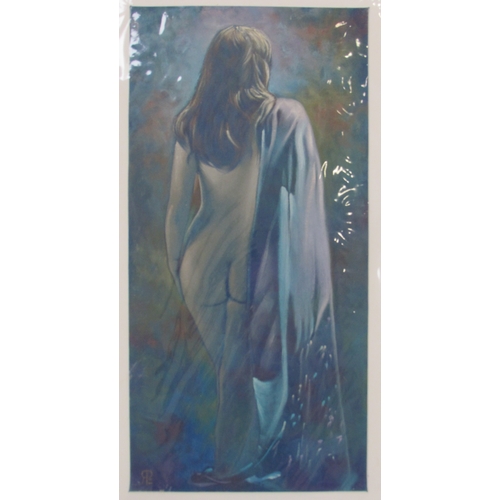 7585 - RON PARSONS (XX/XXI) An oils on canvas board, female nude titled 'Apparition'. Monogram bottom left.... 