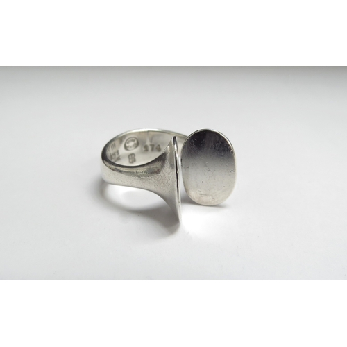 9430 - A Georg Jensen silver ring by Bent Gabrielsen #174. Size J, 8.2g