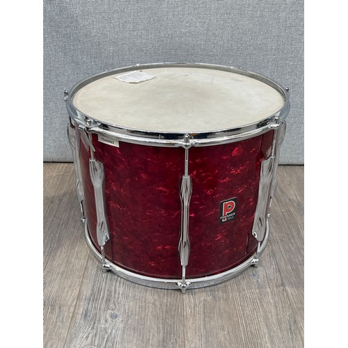 5090 - A Premier 16x12 vintage marching tenor tom, burgundy colour, slotted tension rods