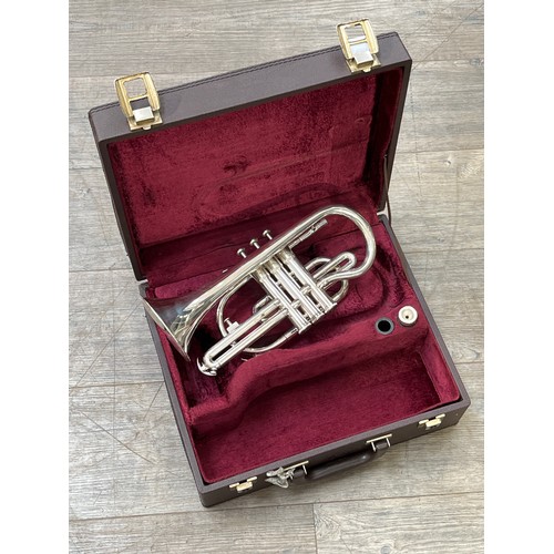 5082 - A Besson 600 series silver plated Bb Cornet, Besson fitted case
