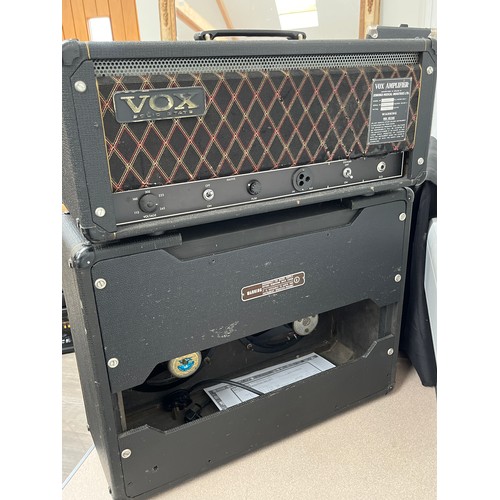 5033 - A Vox Conqueror amplifier head, serial no. ST1466, together with a Vox speaker cabinet,
possibly a V... 