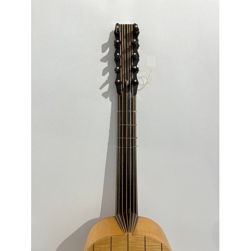 5018 - A Gerald Adams baroque guitar circa 1981, 5 course, ivorine inlay throughout, ornate paper decorated... 