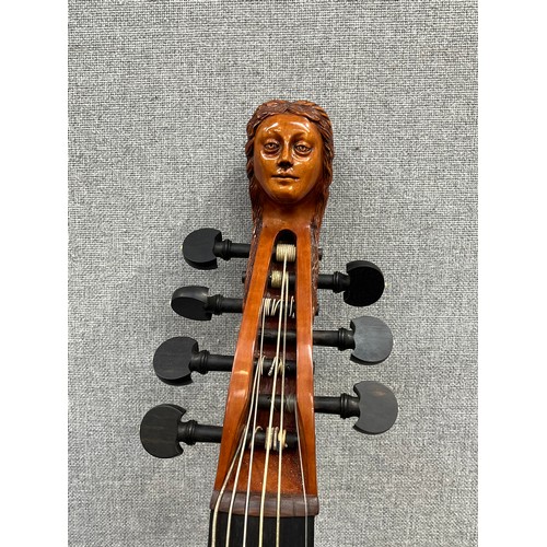 5025 - A Michael Plant viol, 7 string bass, circa 1990, Baroque style, standard pitch, cased with Roger Doe... 