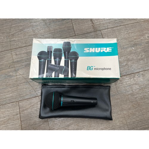 5062 - A Shure BG3.1 microphone, boxed, together with an AKG wireless microphone kit and an Audiotec ST1000... 