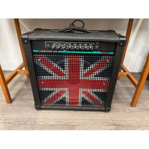 5064 - A Laney Linebacker L50R electric guitar amplifier with Union Flag design to front   COLLECTOR'S ELEC... 