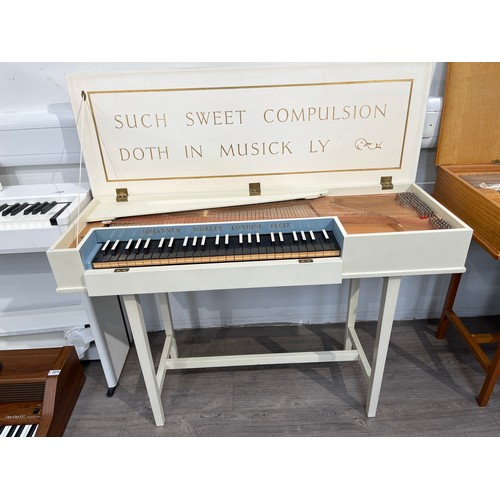 5068 - A 1970's John Morley of London Clavichord, white painted case and base, serial no. 1328