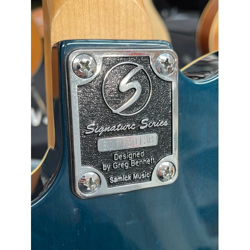 5119 - A Samick Greg Bennett Signature Series electric guitar, turquoise natural body, serial number S01120... 