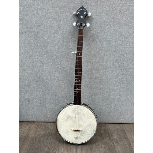 5123 - A Gold Tone open-back five string banjo, soft cased