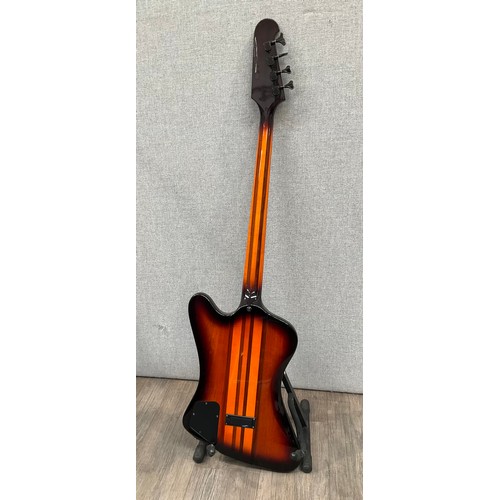 5130 - An Epiphone T-Bird Pro electric bass guitar, sunburst with striped design, serial no. 13112303990, w... 