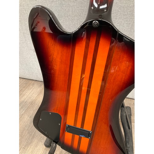 5130 - An Epiphone T-Bird Pro electric bass guitar, sunburst with striped design, serial no. 13112303990, w... 